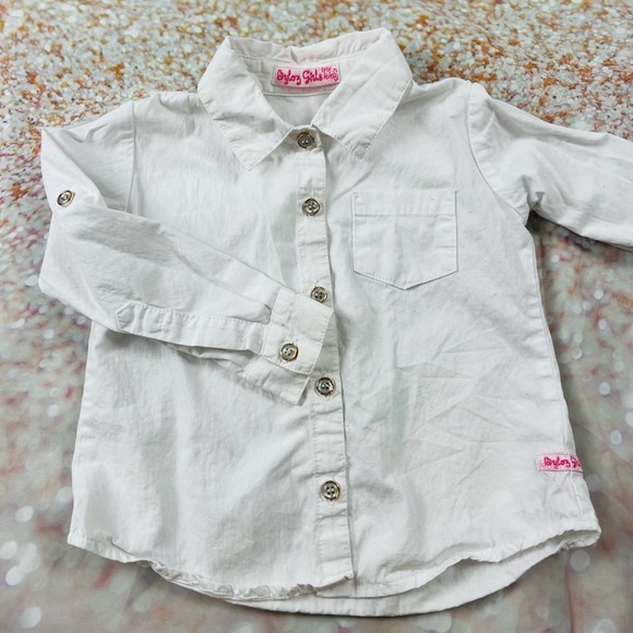 3T Girls White Button up Shirt - Picture 1 of 2